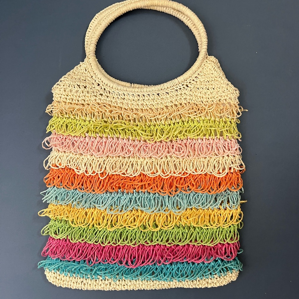 Colorful Crochet Tote Bag‎
